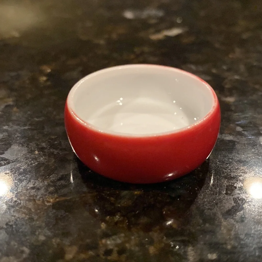 Tiny Red Ceramic Bowl